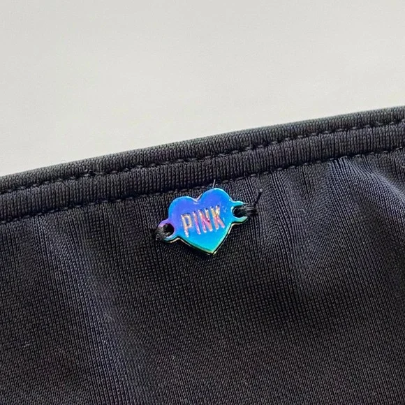 Victoria's Secret PINK Black Cutout Bikini Set Pink Lining Halter Wrap Y2K – XS - Picture 7 of 10